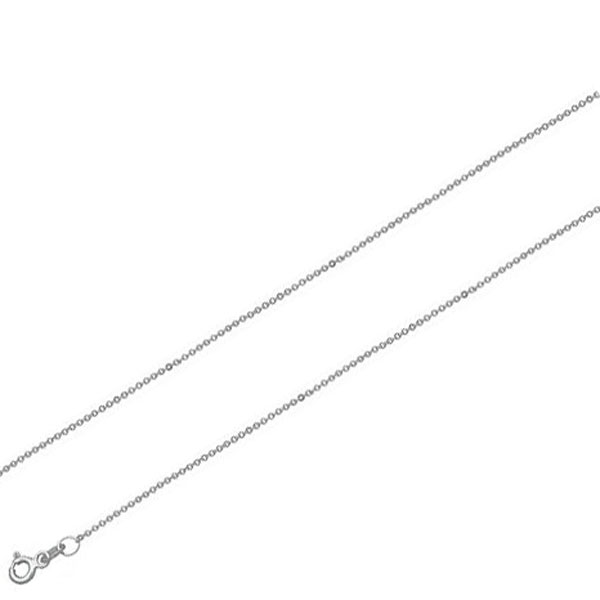 0.7mm 14K White Gold Micro Rolo Link Chain Necklace 16-30in