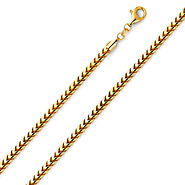 3mm 14K Yellow Gold Franco Chain Necklace 16-30in