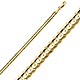 3mm 14K Yellow Gold Concave Curb Cuban Link Chain Necklace 16-24in thumb 0