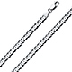 6mm 14K White Gold Men's Concave Curb Cuban Link Chain Necklace 18-30in thumb 0