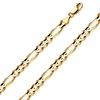 6mm 14K Yellow Gold Men's Figaro Link Chain Bracelet 8in