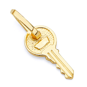 Traditional Key Pendant in 14K Yellow Gold - Mini