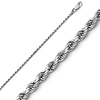 1mm 14K White Gold Diamond-Cut Rope Chain Necklace 16-30in