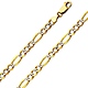 5mm 14K Two Tone Gold White Pave Figaro Chain Necklace 18-26in thumb 0