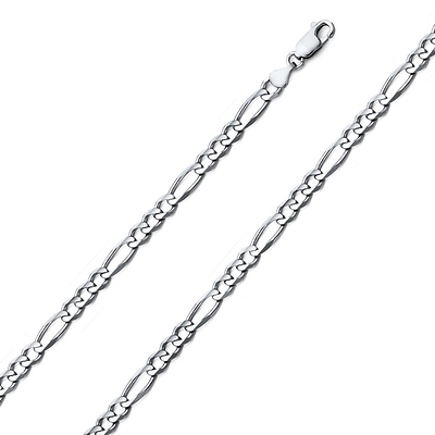 4.5mm Sterling Silver Figaro Link Chain Bracelet 7in