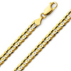 7mm 14K Yellow Gold Men's Concave Curb Cuban Link Chain Bracelet 8.5in
