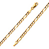 3.7mm 18K Yellow Gold Figaro Link Chain Bracelet 8in