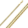 3mm 14K Yellow Gold Concave Curb Link Bracelet 7in