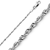 1.5mm 14K White Gold Diamond-Cut Rope Chain Necklace 16-24in