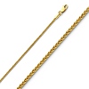 1.1mm 14K Yellow Gold Round Braided Spiga Wheat Chain Necklace 16-24in