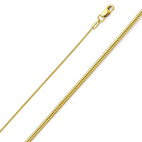 0.8mm 14K Yellow Gold Snake Chain Necklace 16-20in