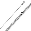 1.2mm 14K White Gold Singapore Chain Necklace 16-22in