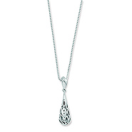 White Ice Fancy Teardrop Diamond & Sterling Silver Charm Necklace