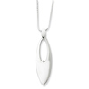 White Ice Long Oval Accent Diamond Sterling Silver Necklace