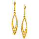 Faceted Open Marquis 14K Yellow Gold Drop Earrings thumb 0