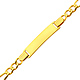 4.0mm Figaro 14K Yellow Gold Baby ID  Bracelet thumb 0