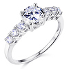 Basket-Set 1-CT Round-Cut CZ Engagement Ring in Sterling Silver (Rhodium)