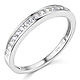 17-Stone Pave-Set Round-Cut CZ Wedding Band in 14K White Gold 0.2ctw thumb 0