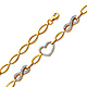 Duo Infinity & Heart CZ 14K Yellow Gold Charm Bracelet thumb 0