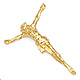 Medium Floating Jesus Body Crucifix Pendant in 14K Yellow Gold thumb 0