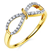 Flourish Round Cubic Zirconia Infinity Ring in Two-Tone 14K Yellow Gold - Women