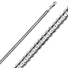 3mm 18K White Gold Concave Curb Cuban Link Chain Necklace 16-30in