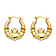 Crescent Small Claddagh Hoop Earrings - 14K Yellow Gold thumb 0