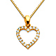 CZ Mini Open Heart Charm Necklace with Box Chain - 14K Yellow Gold 16-22in thumb 0