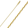 1.2mm 14K Yellow Gold Diamond-Cut Angled Oval Cable Chain Necklace 16-22in