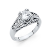1.25CT Woven Double-Prong & Pave Round-Cut CZ Engagement Ring in 14K White Gold