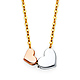 Floating Duo Hearts Pendant Necklace in 14K TriGold thumb 0