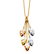 Ovate Leaves Tassel Charm Necklace in 14K TriGold thumb 0