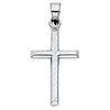 Small Beveled Cross Pendant with Diamond Cuts in 14K White Gold