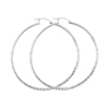 Medium Slender Diamond-Cut Hoop Earrings - 14K White Gold 3mm x 1.5 inch
