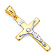 Graceful 14K Two-Tone Gold Crucifix Pendant thumb 0