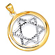 Encircled Diamond-Cut Star of David Pendant in 14K Two-Tone Gold thumb 0