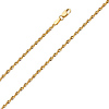 2mm 14K Yellow Gold French Hollow Rope Chain Necklace 16-24in