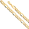 8.5mm 14K Yellow Gold Hollow Figaro 3+1 Bevel Chain Bracelet 8.5in