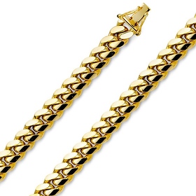 8.5mm 14K Yellow Gold Men's Miami Cuban Link Chain Bracelet 8.5in