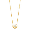 Floating Quinceanera 15 Anos Milgrain Heart Necklace in 14K Two-Tone Gold thumb 1
