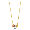 Triple Open Cube Charm Necklace in 14K TriGold thumb 1