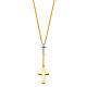 Double Cross CZ Y-Necklace in 14K Two-Tone Gold thumb 1
