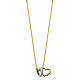 Duo Heart CZ Charm Necklace in 14K Two-Tone Gold thumb 1