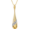 14K Yellow Gold Diamond Teardrop Necklace - Women 18in thumb 0