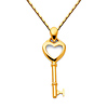 Key to My Heart Small Pendant Necklace with Snail Chain - 14K Yellow Gold thumb 0