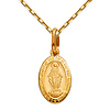 Virgin Mary Miraculous Mini Medal Necklace with Cable Chain - 14K Yellow Gold (16-20in) thumb 0
