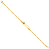 Evil Eye Baby ID Bracelet with Figaro Links - 14K Yellow Gold 6in thumb 1