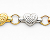 Diamond Cut Stampato Heart 14K TriGold Bracelet thumb 1