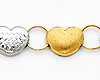 Stampato Heart Diamond-Cut 14K TriGold Bracelet 7mm thumb 1
