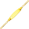 2.5mm 14K Yellow Gold White Pave Heart Figaro Link ID Bracelet - Children, Women thumb 0